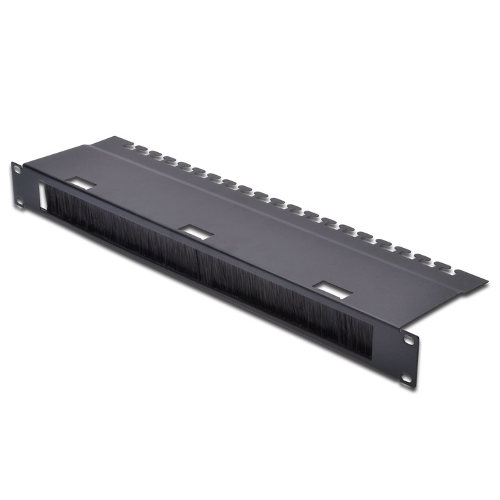 Digitus панел за кабелен вход за 483 мм (19") шкаф, 1U, черен, 500x85x60 мм