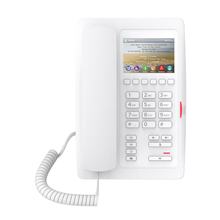 Жичен телефон, Fanvil H5W, LCD, Единична линия, Бял