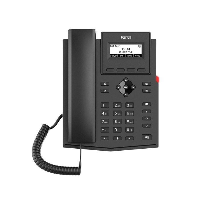 Telefon IP, Fanvil X301W, Linux, LCD, 2 linii, Negru