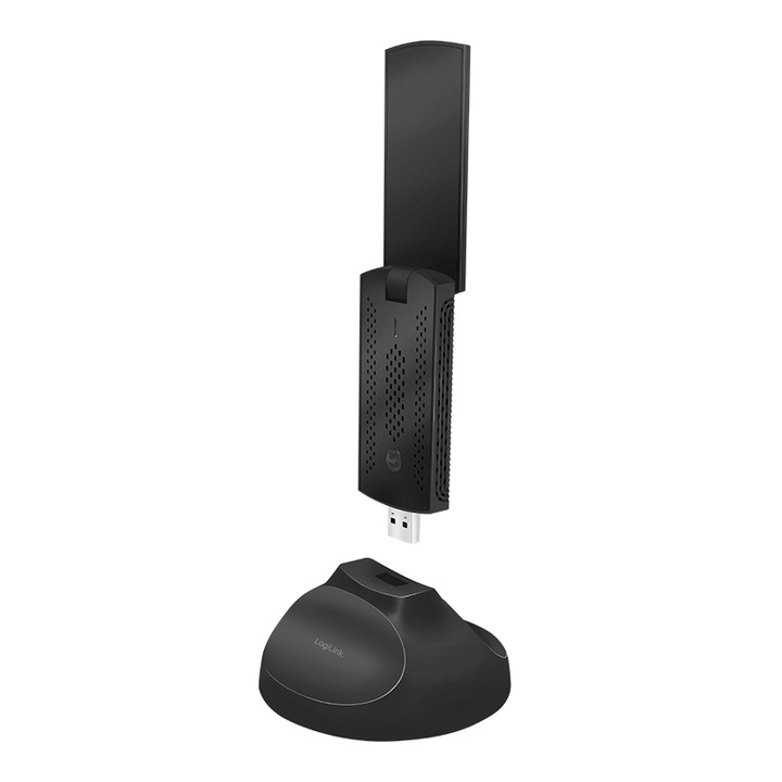 Placa de retea, LogiLink, Wireless/USB, 1300 Mbit/s, Negru
