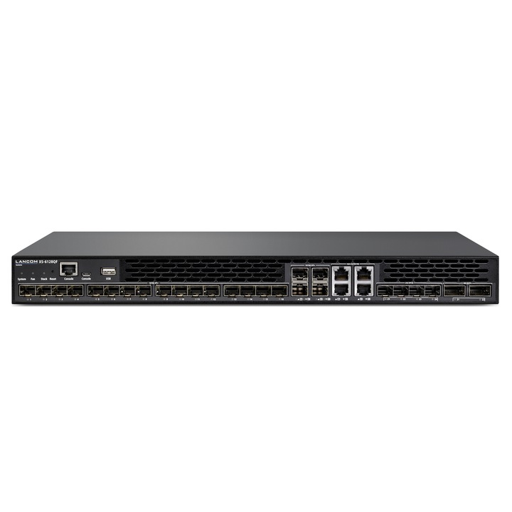 Switch, Lancom, XS-6128QF, L3 24xSFP+, 4xSFP+Combo/4xSFP28, черен