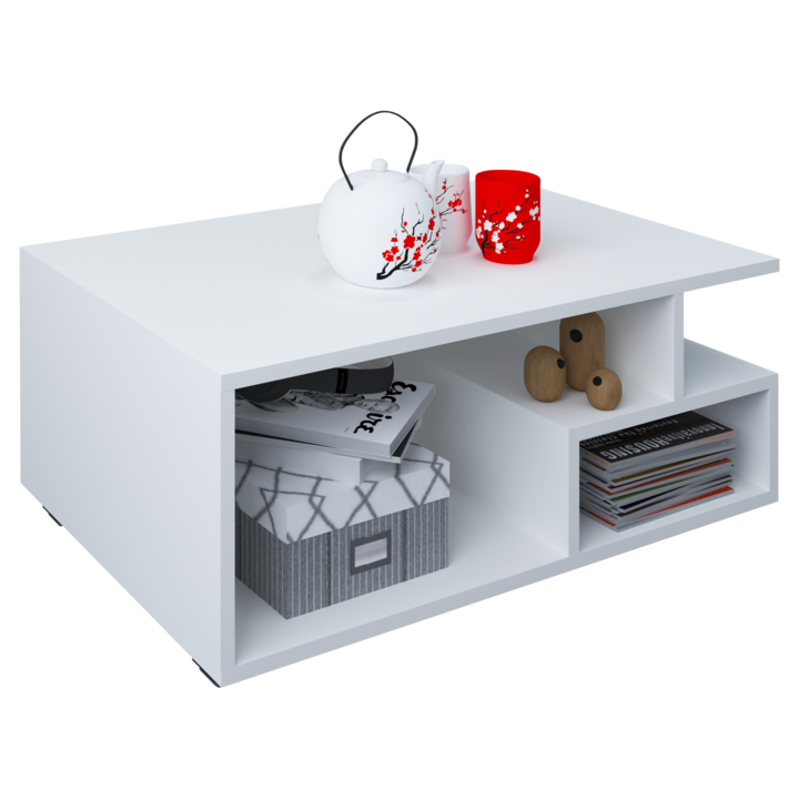 Masuta Cafea haaus Tapa, Alb, 80 x 50 x 40 cm