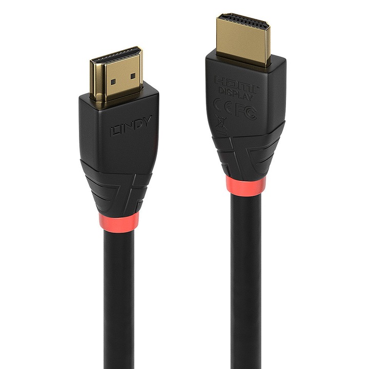 HDMI-kábel, Lindy, A típusú, 25 m, fekete