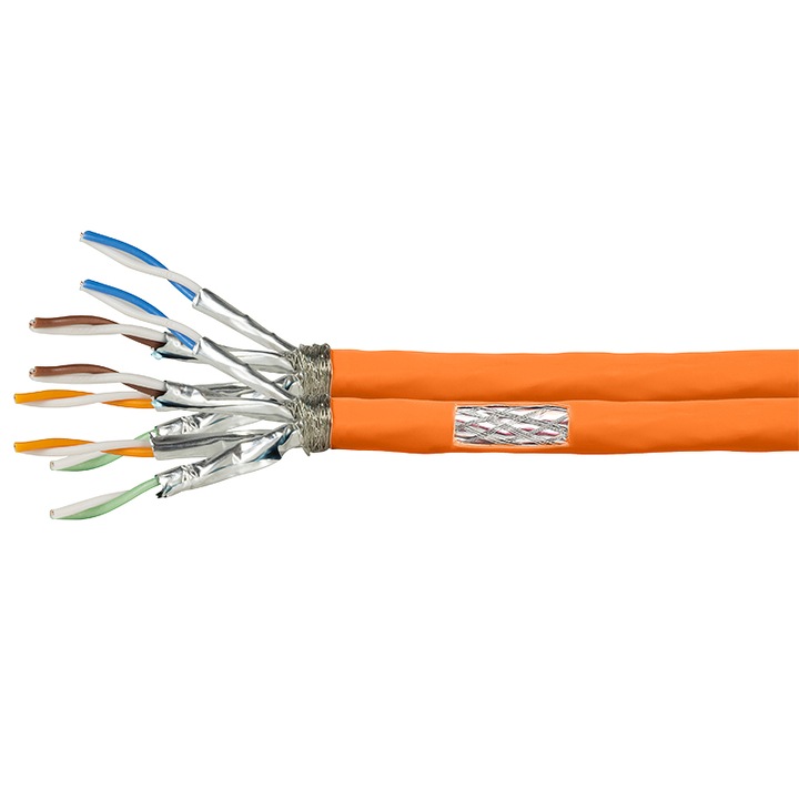 Мрежов кабел, LogiLink, меден, S/FTP, 100 м, оранжев