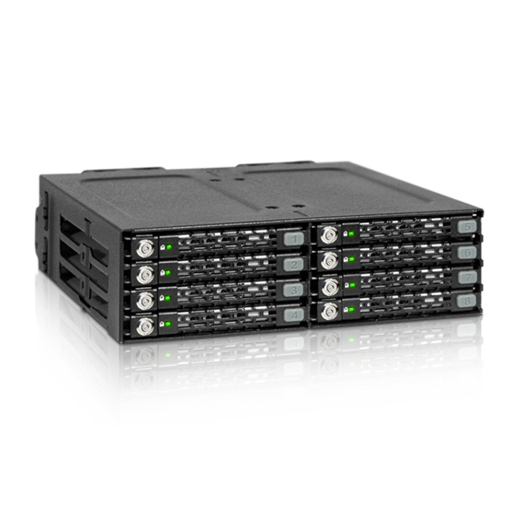 Statie docking, Icy Dock, Metal, 2 ventilatoare, 6Gbps, Negru