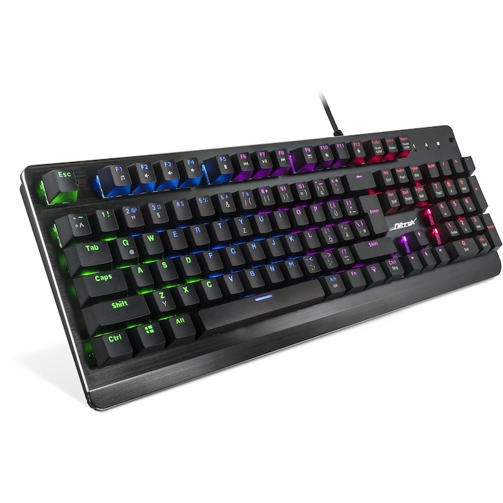 Tastatura gaming, Everest KB-188 Borealis Rainbow, RGB, USB, Negru