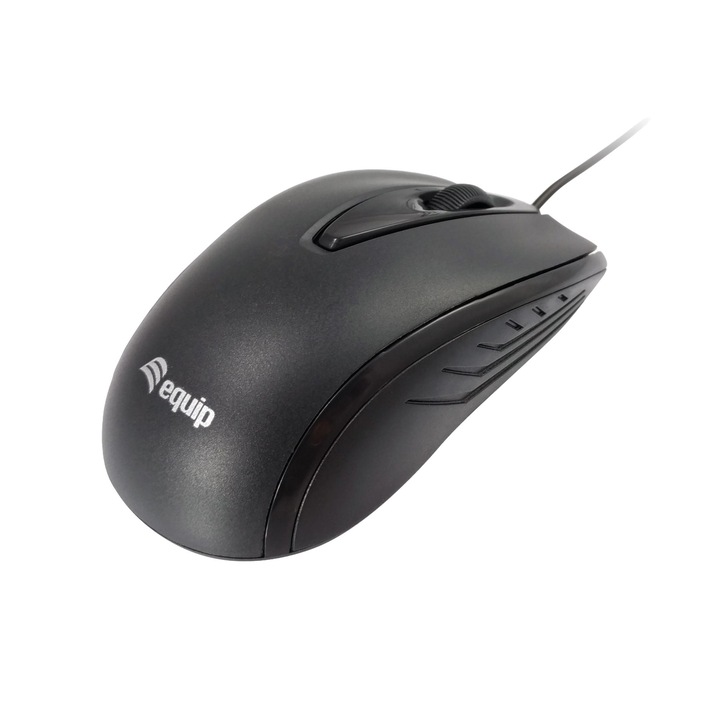 Mouse optic compact, EQUIP, Plastic, 1000 DPI, USB Tip-A, Standard, Negru