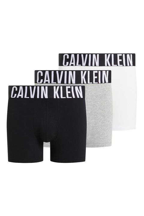 CALVIN KLEIN, Боксерки с лого - 3 чифта, Бял, Черен, Светло сив, XL