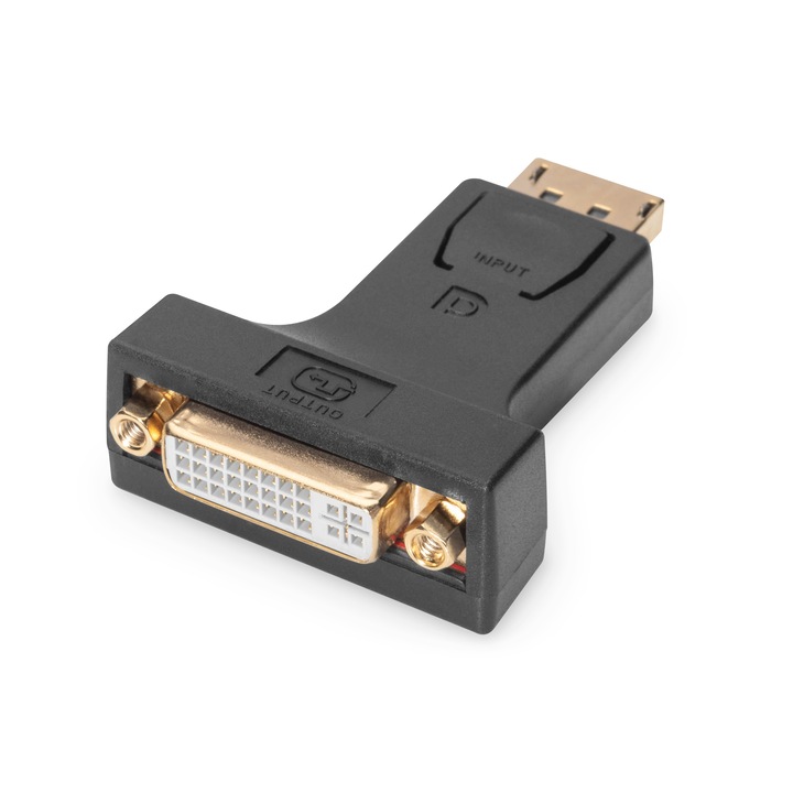 Adapter, Digitus, DisplayPort/DVI-I, fekete