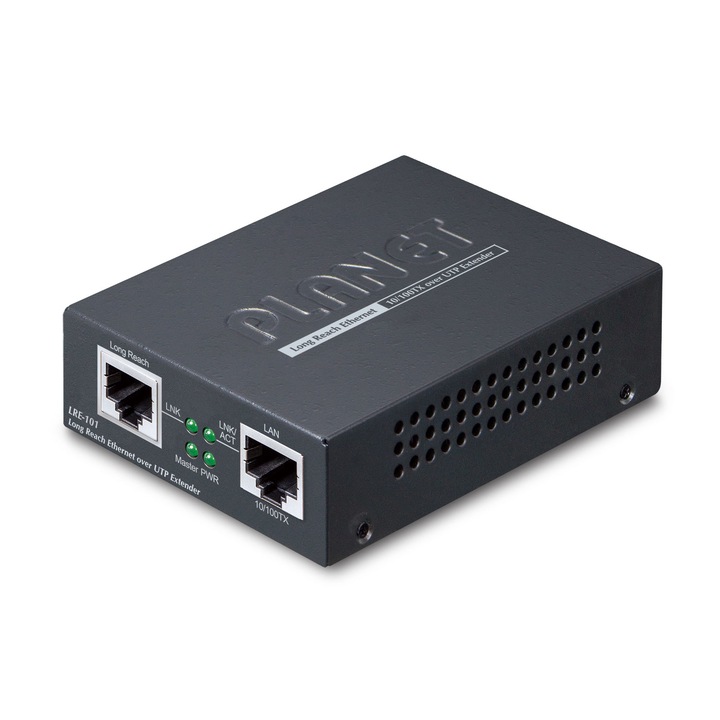 Media convertor, Planet, 1200m, 10/100TX, Negru