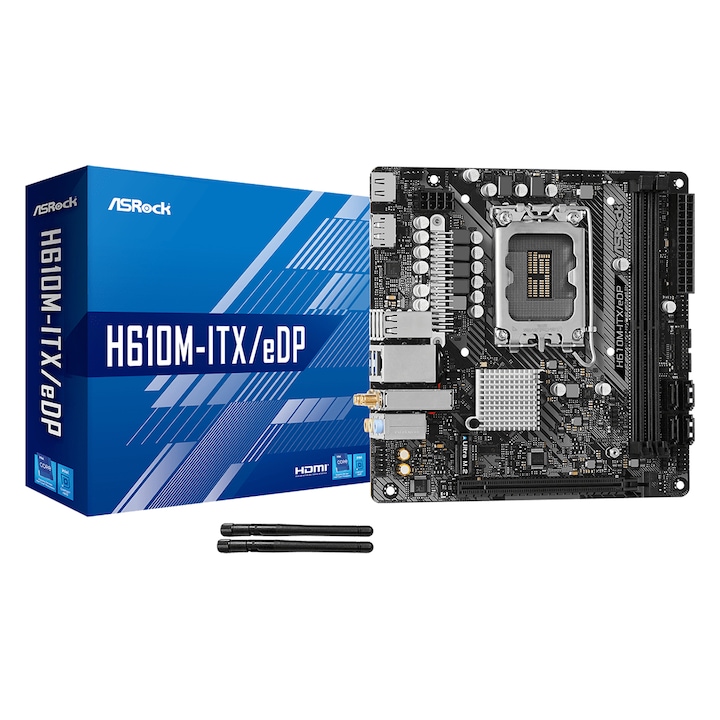 Дънна платка, ASRock, mini ITX, DDR4-SDRAM, 64 GB RAM, M.2, SATA III, Черен