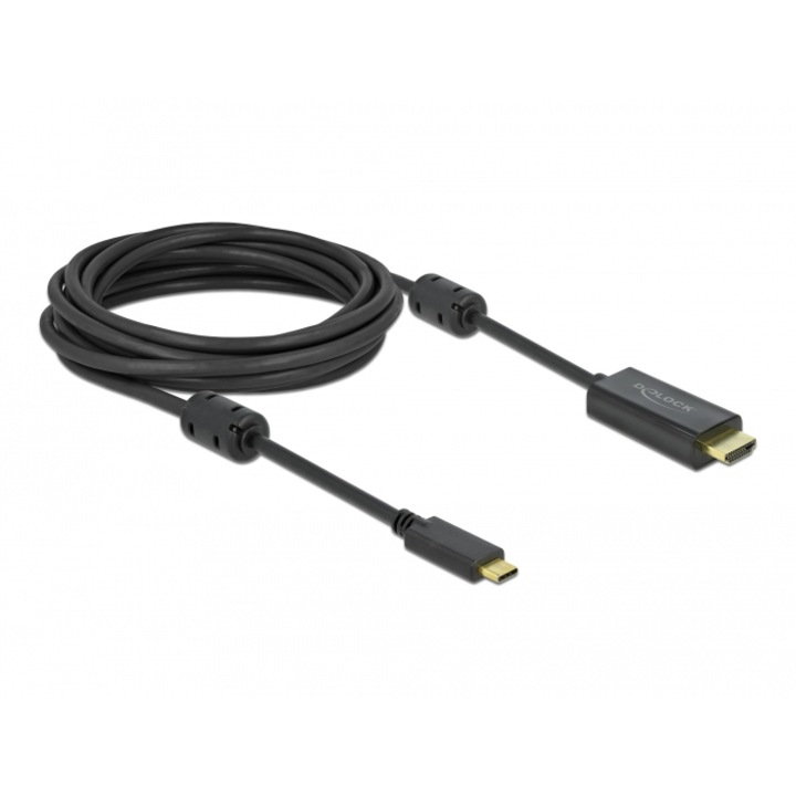 Cablu, Delock, 5m, USB-C/HDMI, Negru