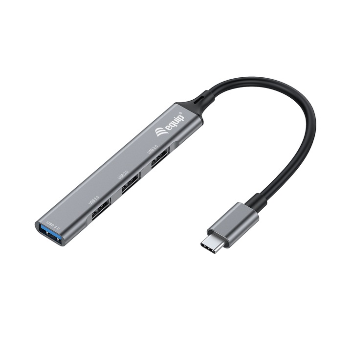 Докинг станция, Equip, USB 2.0/USB-C, Сребрист