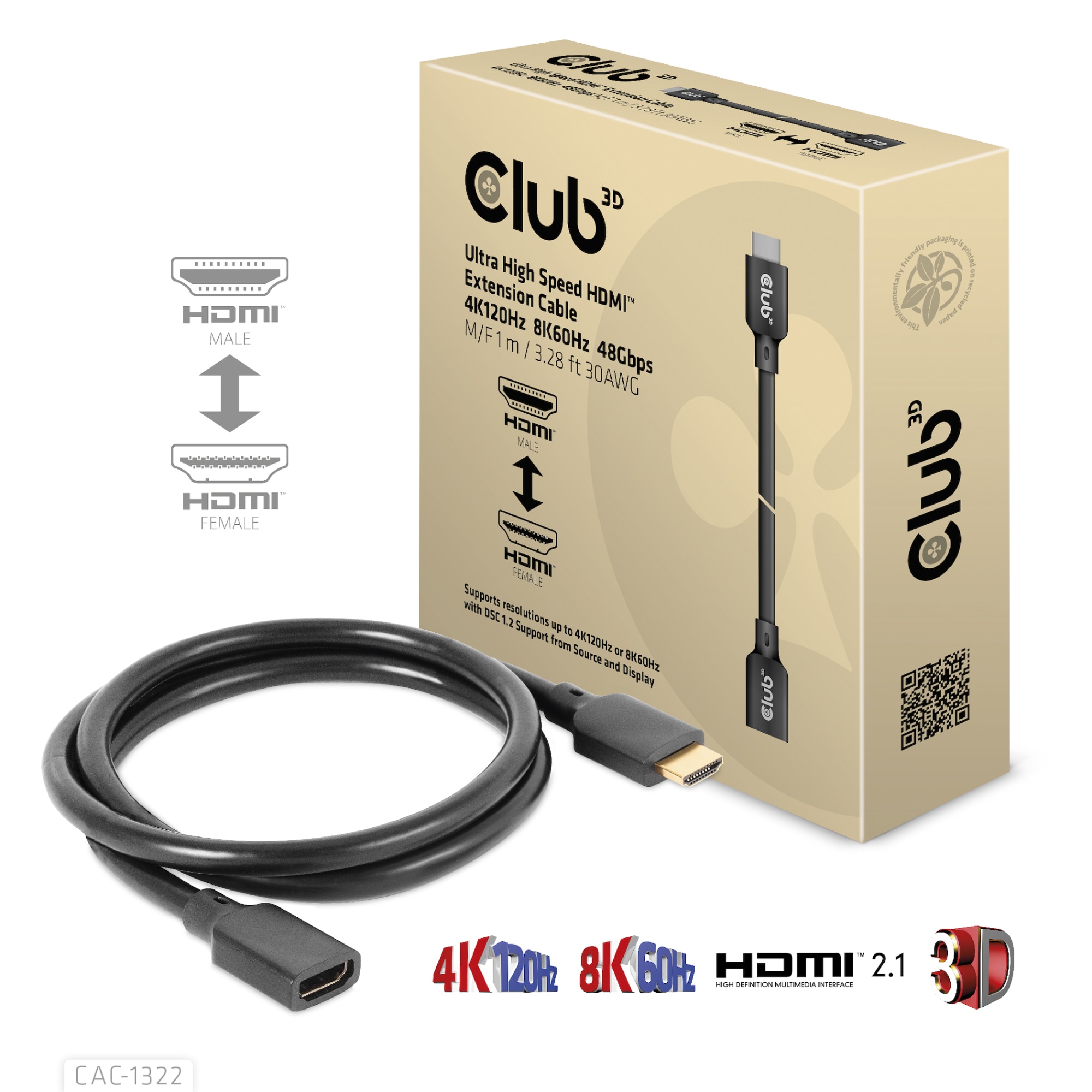 Scanpart Ultra High Speed HDMI kabel met Ethernet 2.0m 8K60Hz 48Gbps