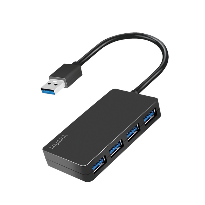 Адаптер, LogiLink, USB Hub 3.2, 4 порта, черен
