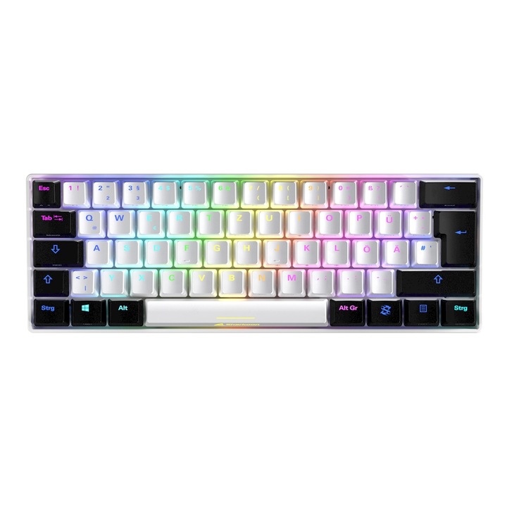 Геймърска клавиатура, Sharkoon, SGK50 S4, QWERTY, USB, RGB Led, бяла