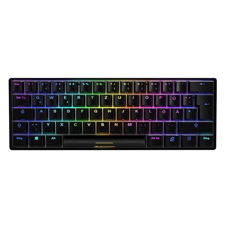 Геймърска клавиатура, Sharkoon, SGK50 S4, USB, QWERTZ, RGB Led, Черна