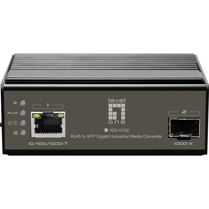 Konverter, LevelOne, RJ45 SFP-re, 1 Gbps, szürke
