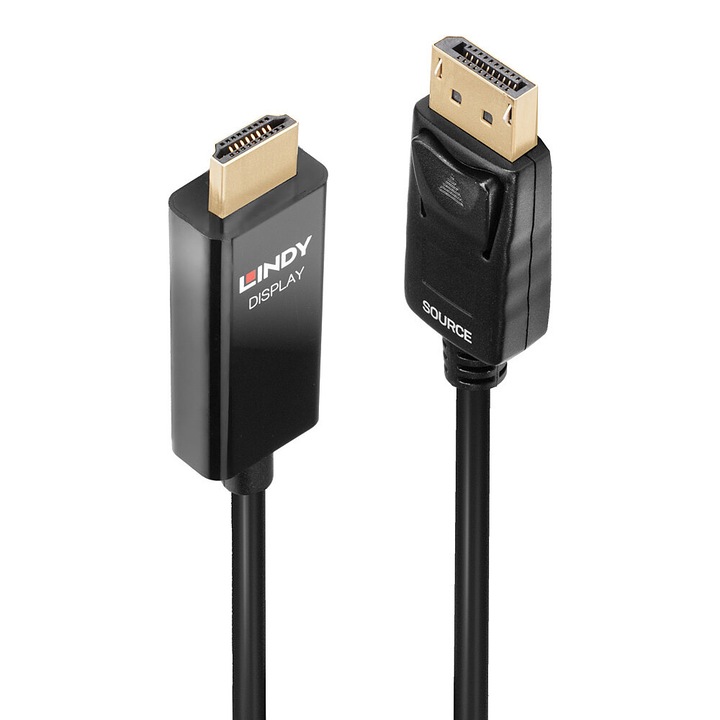 Cablu adaptor DP-HDMI, Lindy, Plastic, Negru, 5m