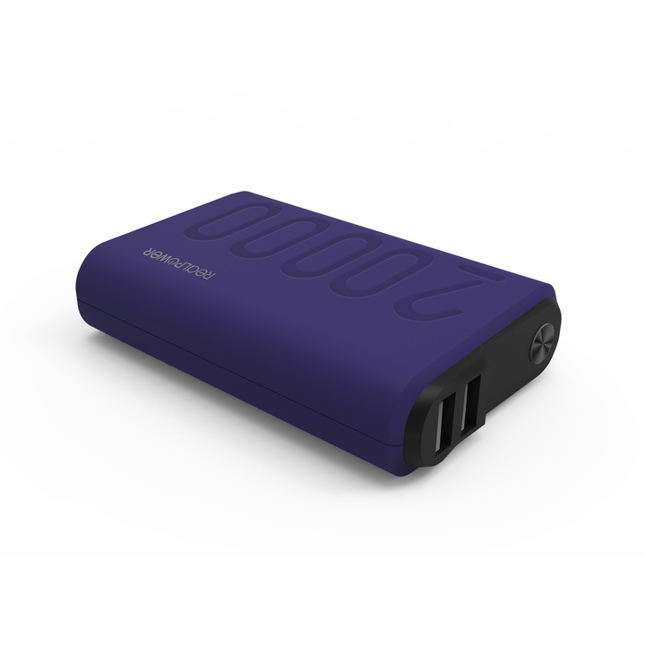 Univerzális powerbank gyorstöltéssel, RealPower, 20000mAh, 18W, 3A, USB-A/USB-C, sötétkék