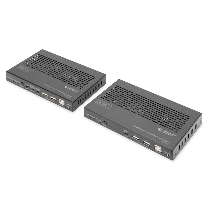 Комплект от 2 разширителни компонента, Digitus, HDMI HDBaseT 3.0, сив