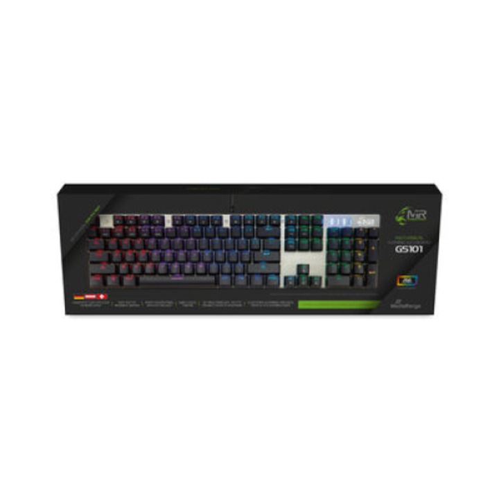 Tastatură mecanică de gaming cu fir, White Shark ASHIKO 2, 61 de taste, switch-uri roșii, layout US, negru