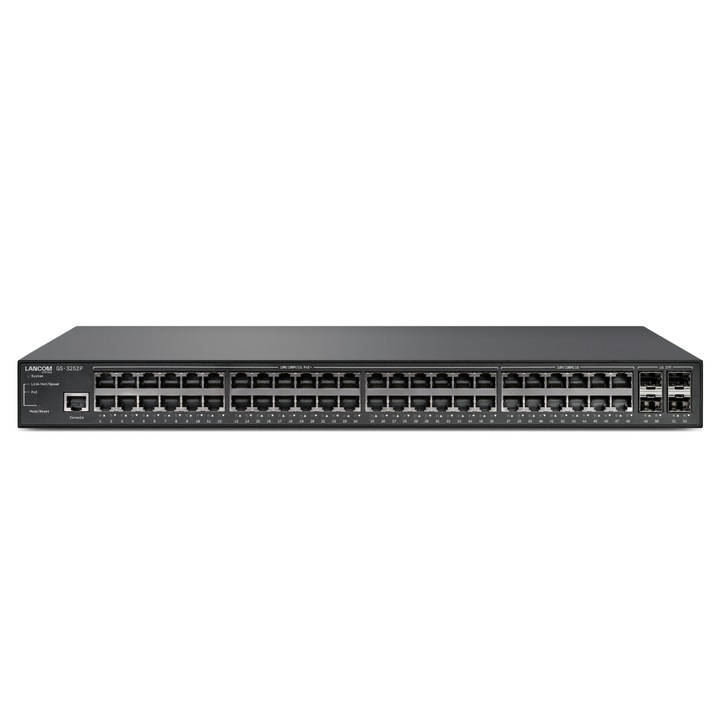 Switch, Lancom, 104 Gbit/s. 48 modul, fekete