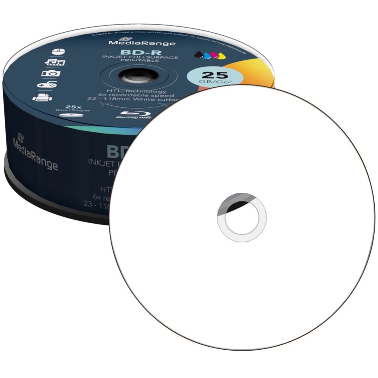 Set 25 CD-uri, Plastic, 120 mm, 25 GB, Albastru Set 25 CD-uri, Plastic, 120 mm, 25 GB, Albastru