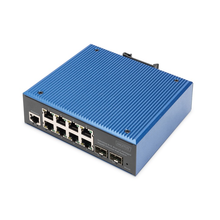Digitus Industrial 8+2-Port L2 managed Gigabit Ethernet PoE Switch, 236185, Switch