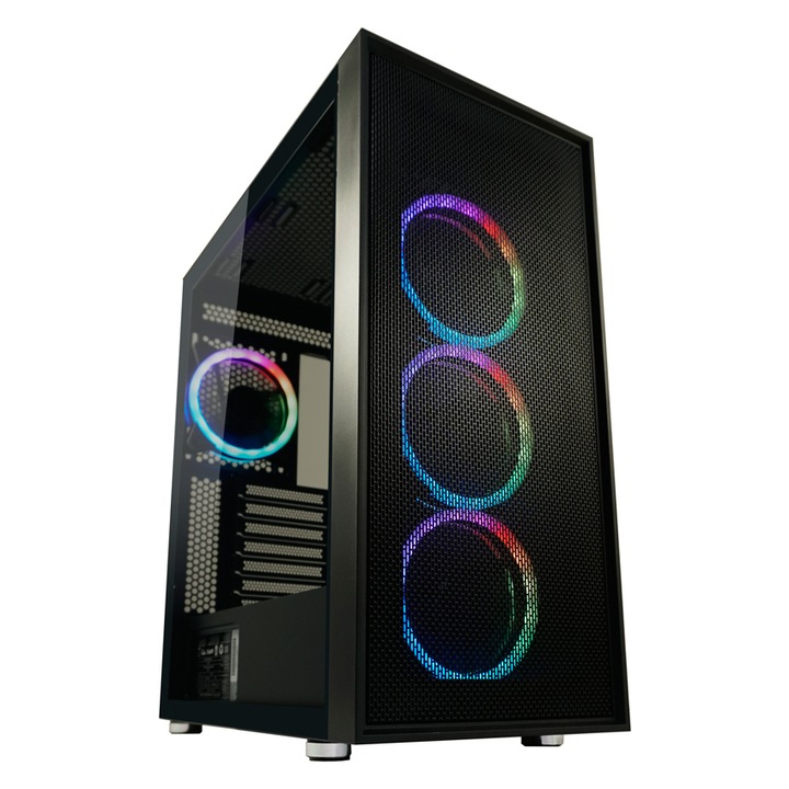 Гейминг компютърна кутия LC-Power, Metal, Black, Midi Tower