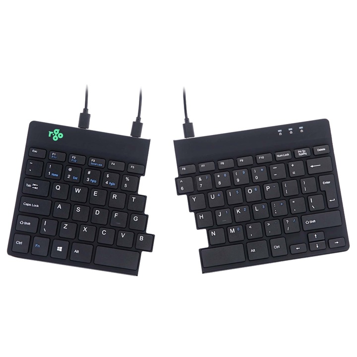 Ергономична клавиатура, R-Go, USB, Черен