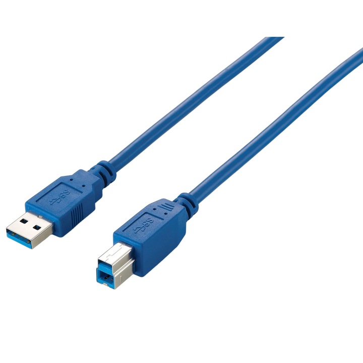 Кабел Equip, 128293, USB 3.2, USB A мъжки/USB B мъжки, син