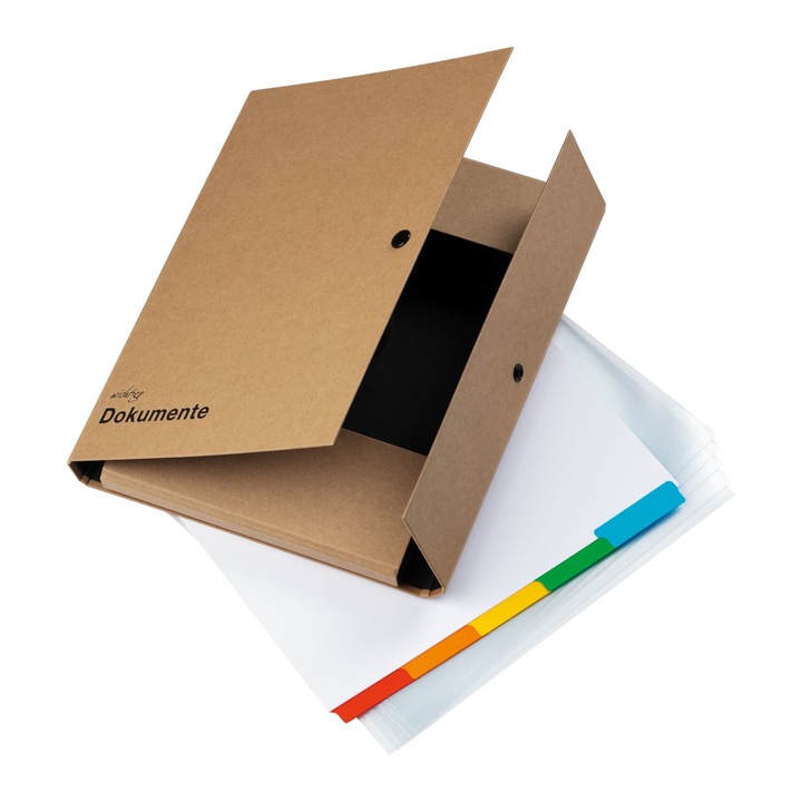 Set mapa documente si 5 folii, Pagna, Hartie, A4, Bej