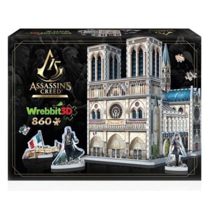 Wrebbit 860 db-os 3D puzzle - Assassin’s Creed Unity - Notre-Dame (02023)