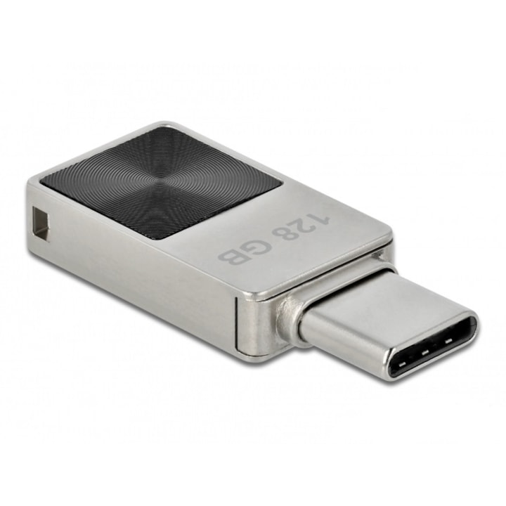 USB памет, Delock, 128 GB, USB-C, 100 MB/s, сив
