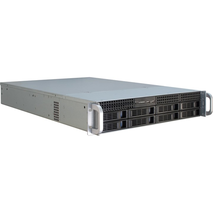Rack Server IPC, Inter-Tech, Otel, Negru, 2U