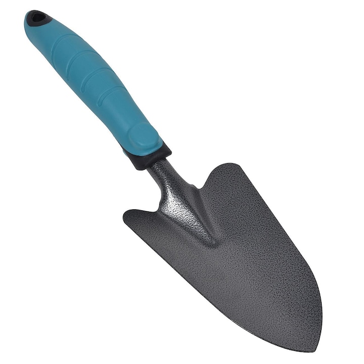 Fém kerti lapát Shopiens® PP nyéllel, fekete/kék, 34 cm