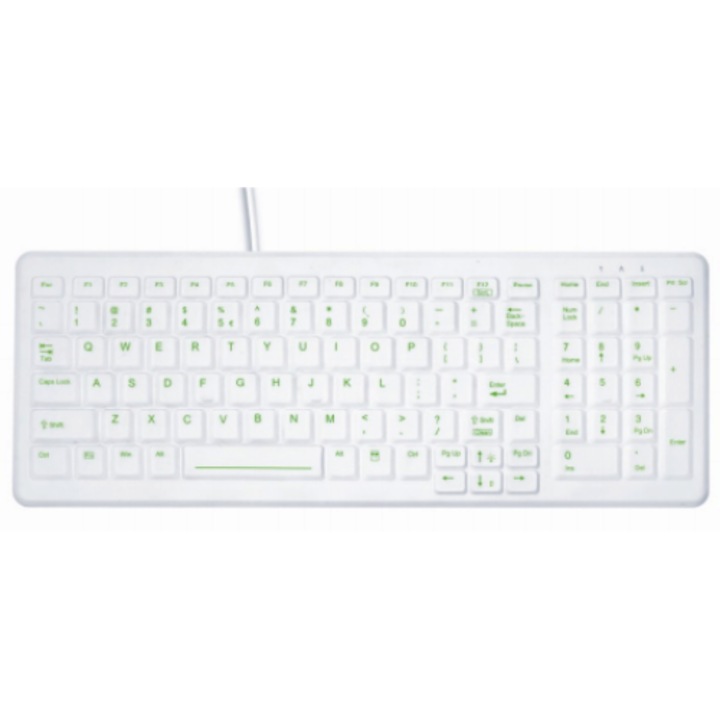 Tastatura, Active key, Silicon, QWERTY, USB, Alb