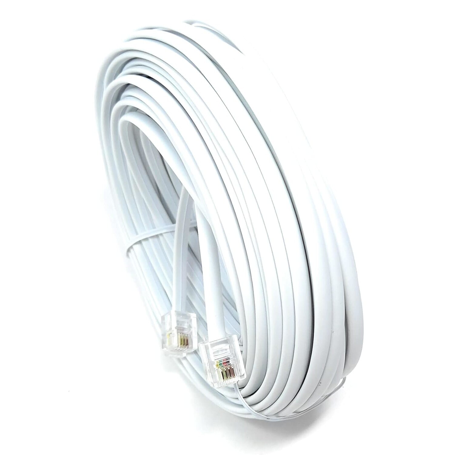 Cablu telefon RJ11 tata > RJ11 tata, 15m, alb G-Plug - eMAG.ro
