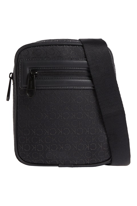 CALVIN KLEIN, Crossbody táska monogrammal, Fekete