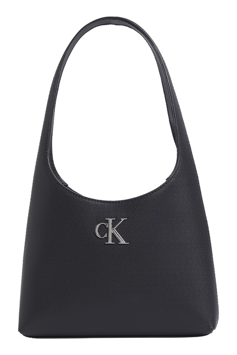 CALVIN KLEIN JEANS, Minimal logóval ellátott táska, fekete