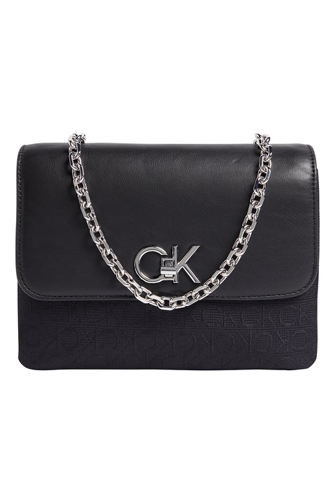 CALVIN KLEIN, Keresztpántos táska logóval, Fekete