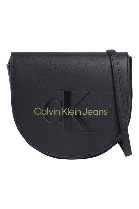 CALVIN KLEIN JEANS, Keresztpántos mini táska, Fekete