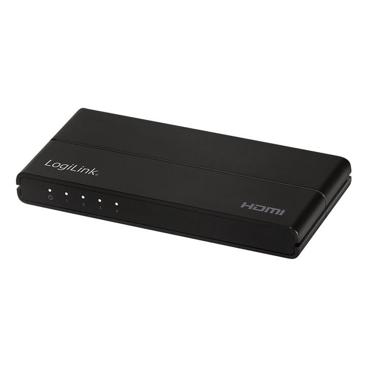 HDMI splitter LogiLink HD0037, ABS, 4xHDMI, 600Mhz, Negru