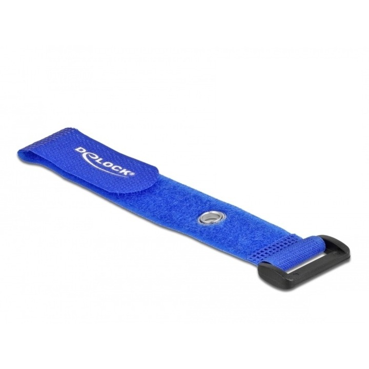 Set 5 legaturi pentru cablu, Delock, Albastru, 19 cm x 25 mm