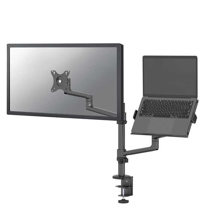 Asztali állvány monitorhoz/notebookhoz, Neomounts, fekete, acél, 29,5 cm (11,6") - 43,9 cm (17,3") - 68,6 cm (27")