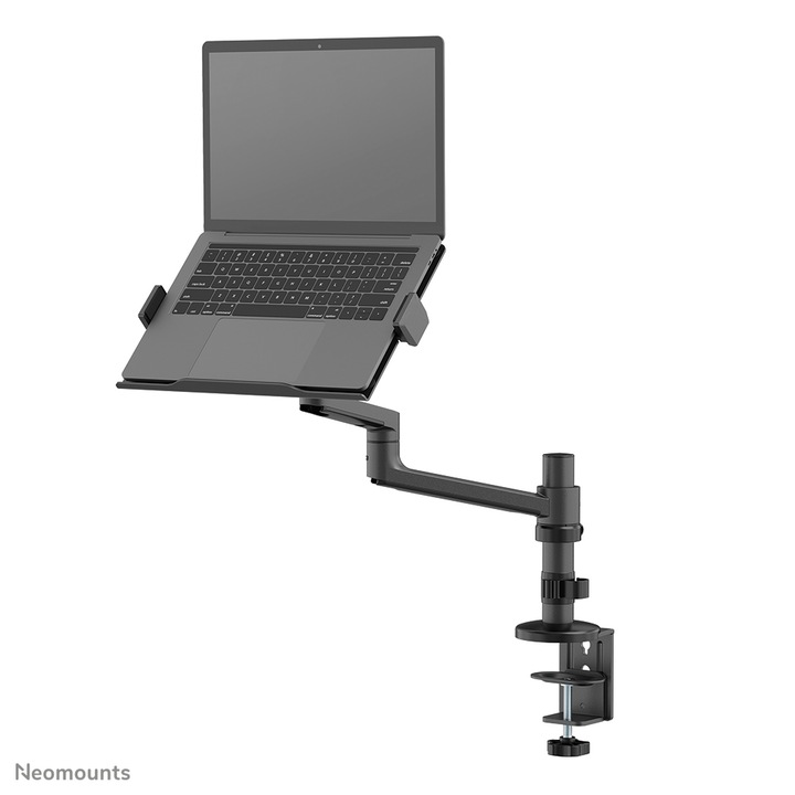 Подставка за лаптоп, NeoMounts, регулируемо рамо, черно, стомана, 17,3 инча