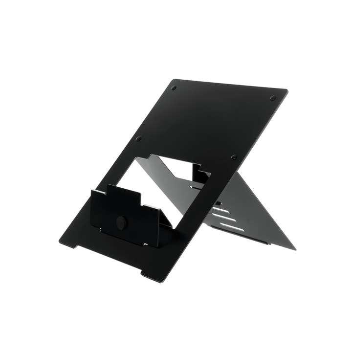 Suport pentru laptop Riser, R-Go, Aluminiu, Ajustabil pana la 22 inch, Negru