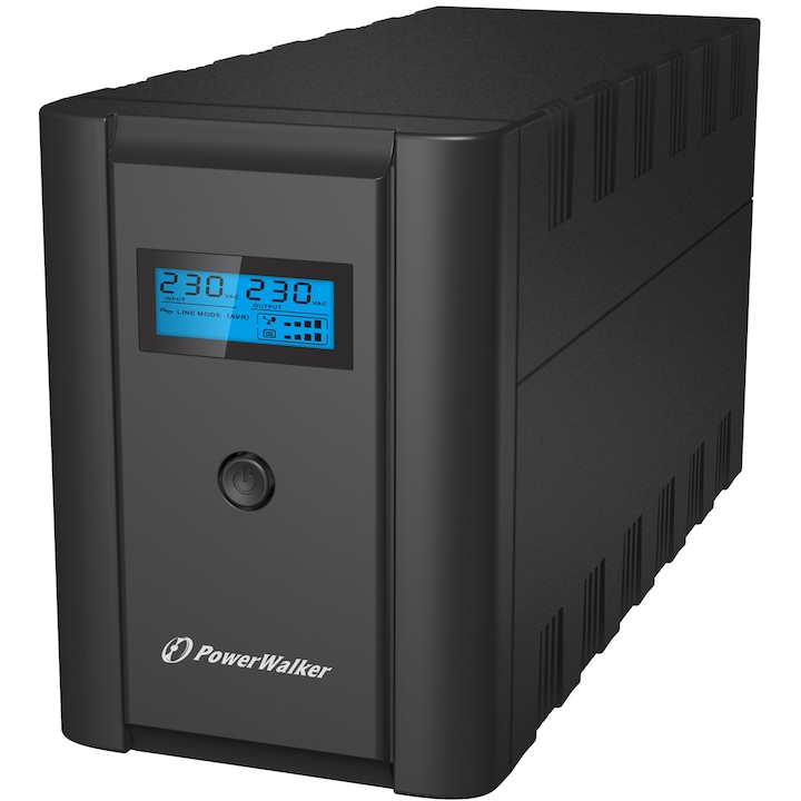 UPS Line-Interactive Bluewalker, Mini Tower, 2.2 kVA, 1200 W, 170 V - 280 V, 139 x 365 x 195 мм, Черен