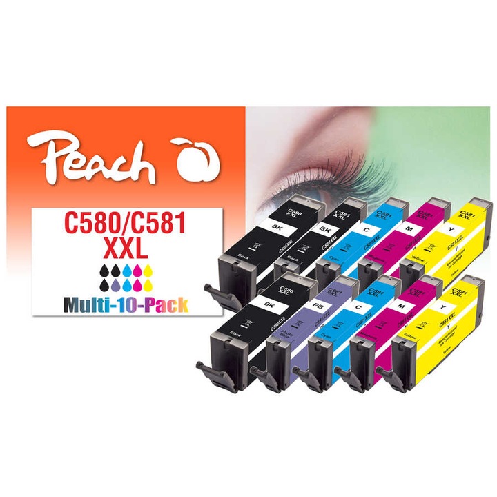 Set cartuse cerneala, Peach, Pentru Canon 580XXL, Multicolor